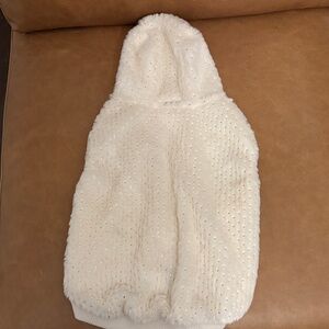 White Furry Hooded Dog Sweatshirt